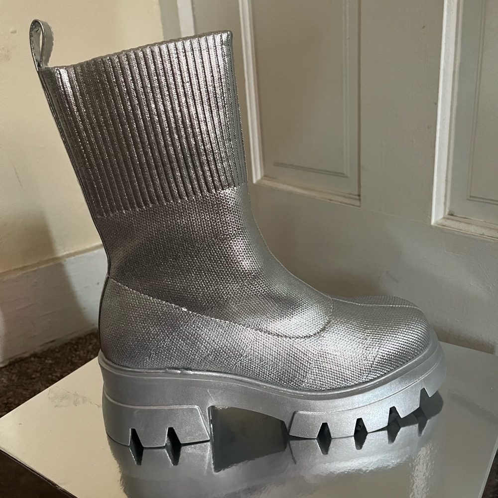 Azalea wang mitty silver booties